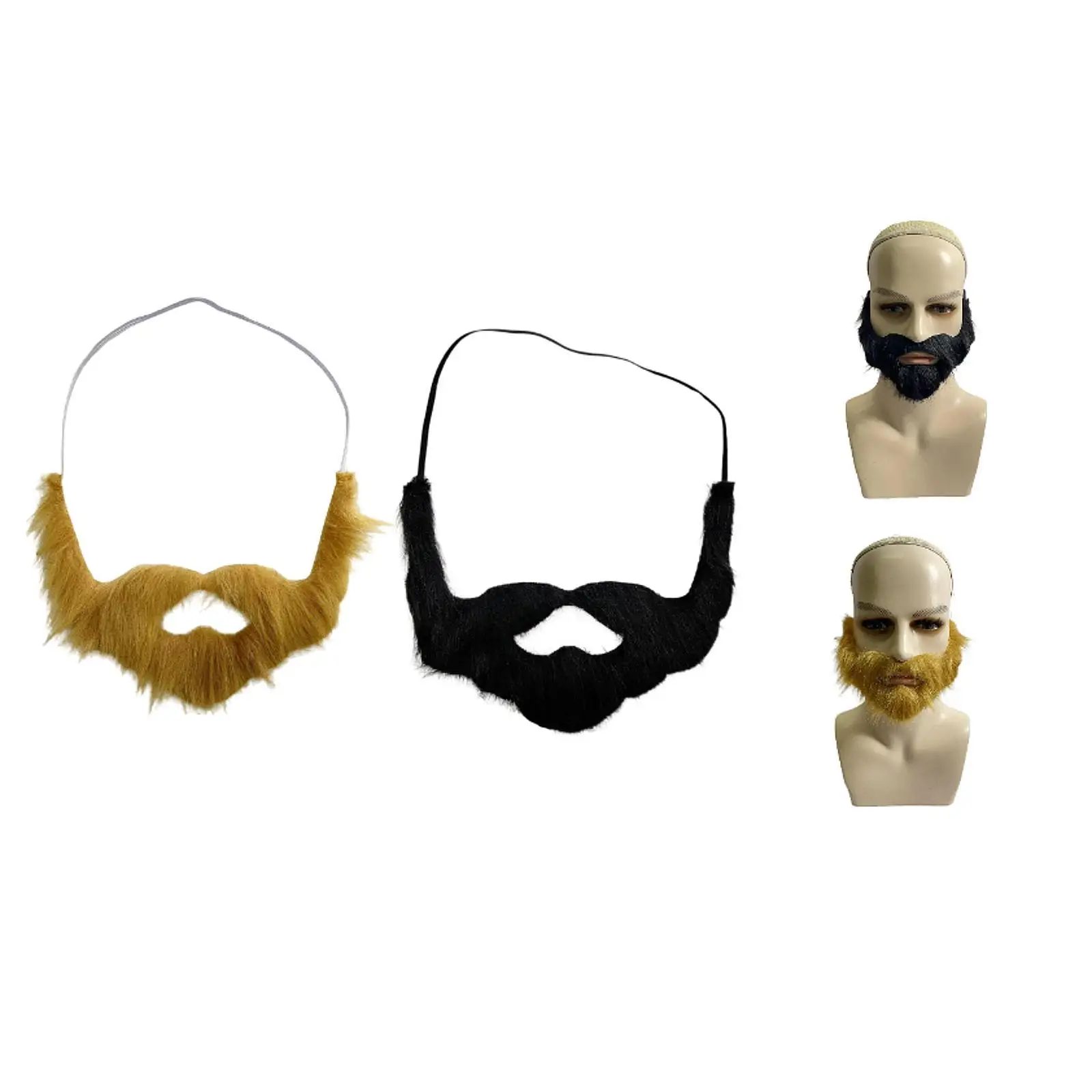 

Fake Beard Costume with Elastic Rope Chin Strap Beard for Stage Performance