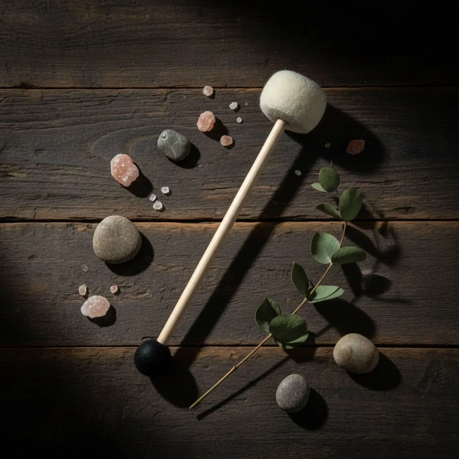Double Head Drumstick Felt Tip Rubber Mallet Percussion Accessory Harmonic Bowl Beater for Sound Healing Practice
