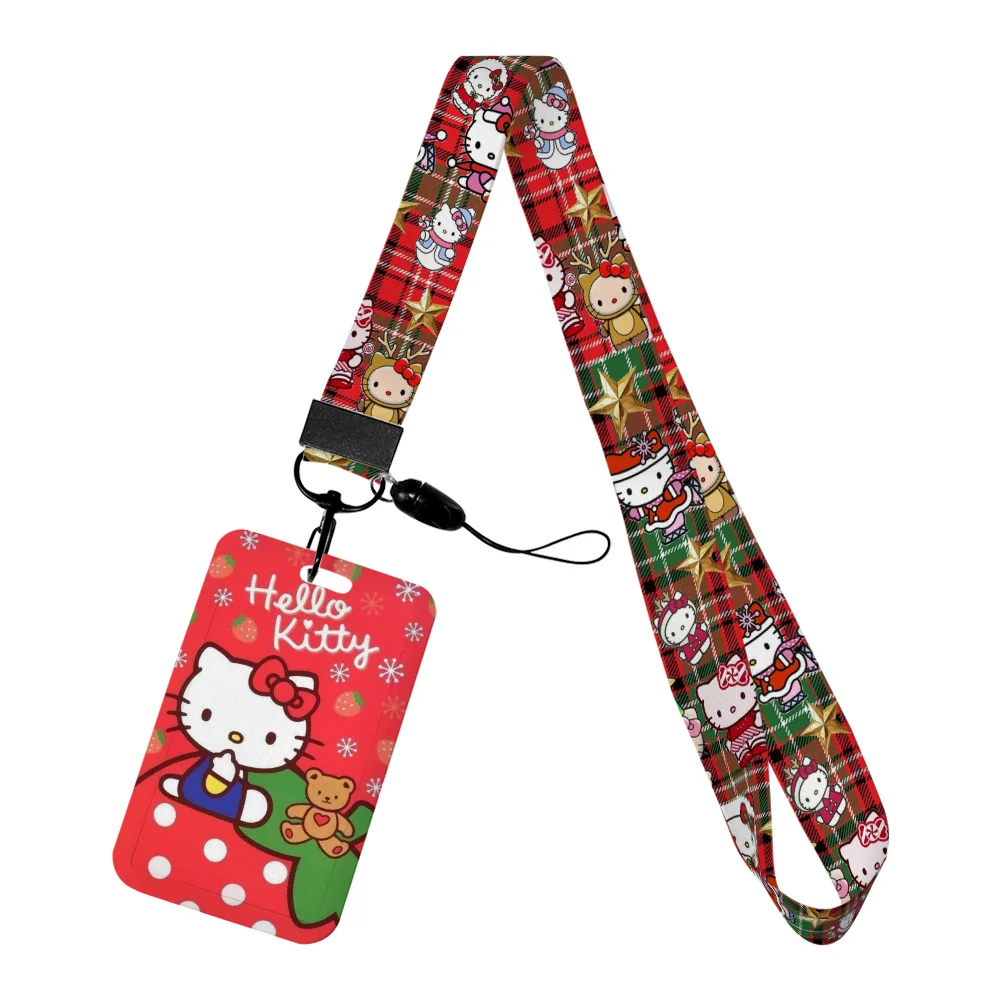 Christmas Hello Kitty Id Badge Holder Strap Bus Pass Access Slip Bank Credit Card Holder Retractable Reel Clip Xmas Gifts