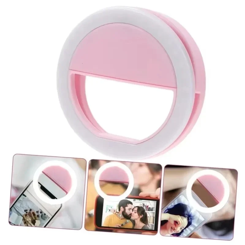 1/2/4 unidades de Luz de Relleno LED para Selfie con Anillo, Luz de Relleno de Tres Intensidades para Teléfono Móvil, Carga USB, Flash Portátil de Belleza, Luz de Belleza para Fotos y Transmisiones en Vivo