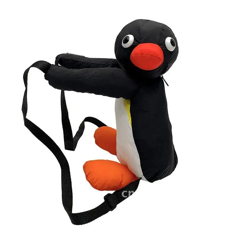 38CM simpatico cartone animato pinguino zaino morbido farcito carino PINGU ragazze animale compleanno per bambini borsa in peluche tracolla giocattolo regali