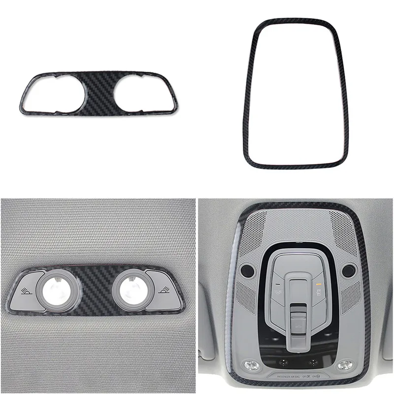 

Carbon Fiber For Audi A4 B9 S4 2017 2018 2019 Car Interior Rear Reading Lights Sticker Cover Decorative Trim Door Handles