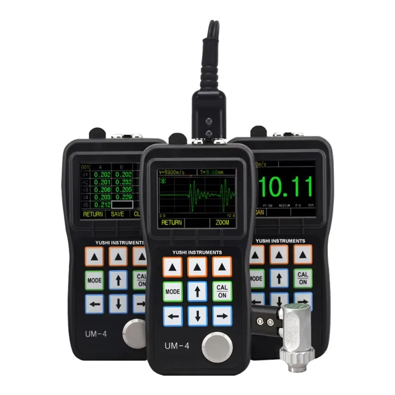 YUSHI A-Scan Digital Ultrasonic Thickness Gauge UM-4DL CE Through Coating 0.6mm - 508mm China Factories