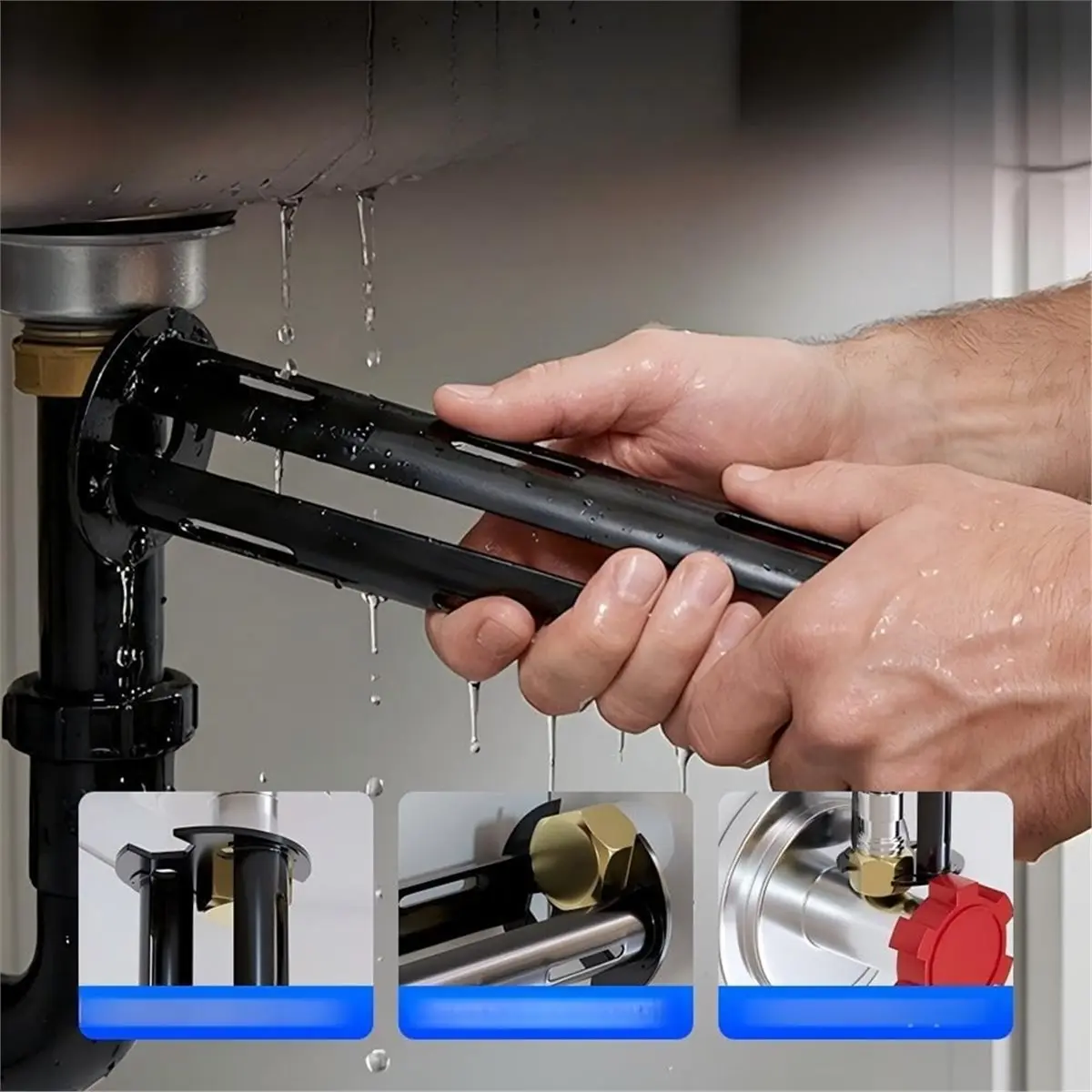 【COUNTDOWN DEAL】 Multifunctional Sink Wrench Faucet Tool for Kitchen Bathroom,Under BasinSink Faucet Wrench Tight Spaces