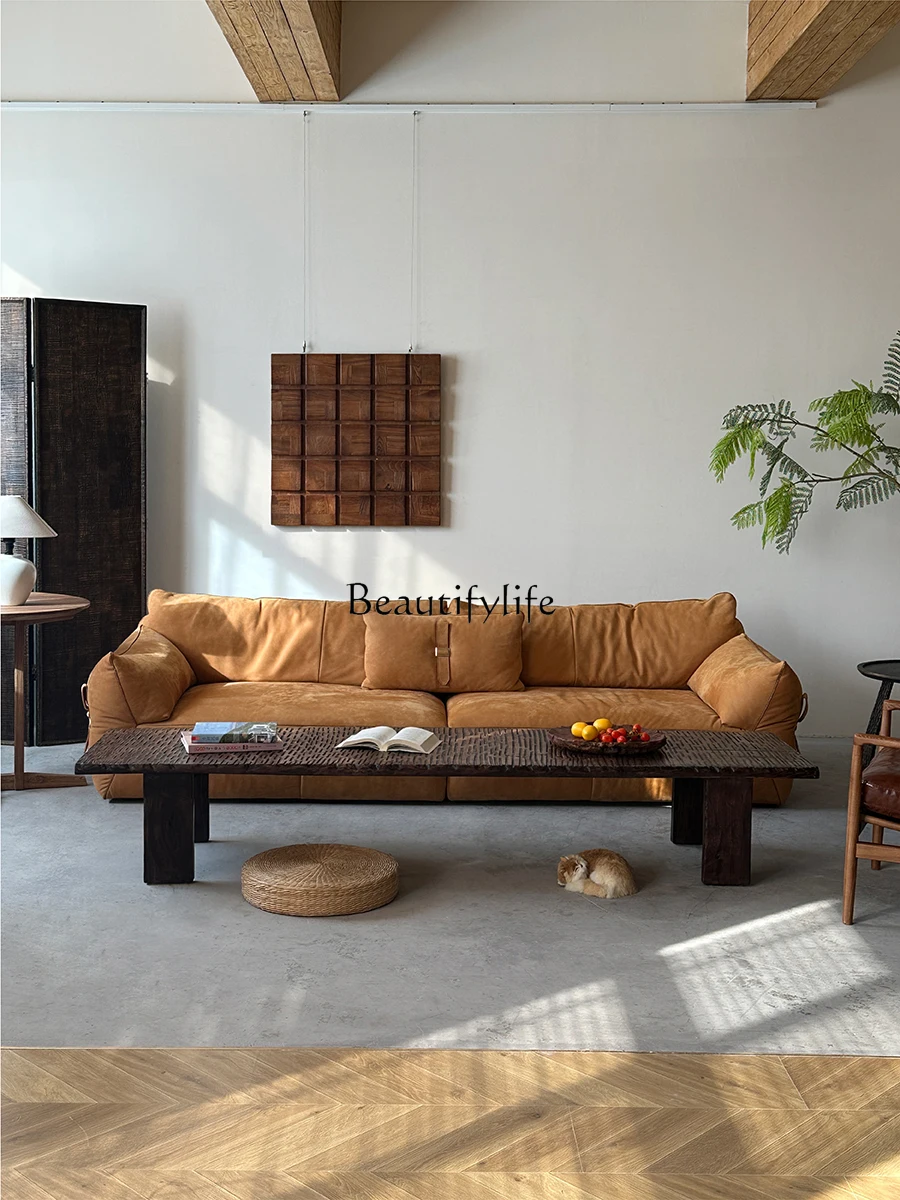 

Wabi Sandy Wind Solid Wood Long Coffee Table Sofa Table Low Table Bench TV Cabinet