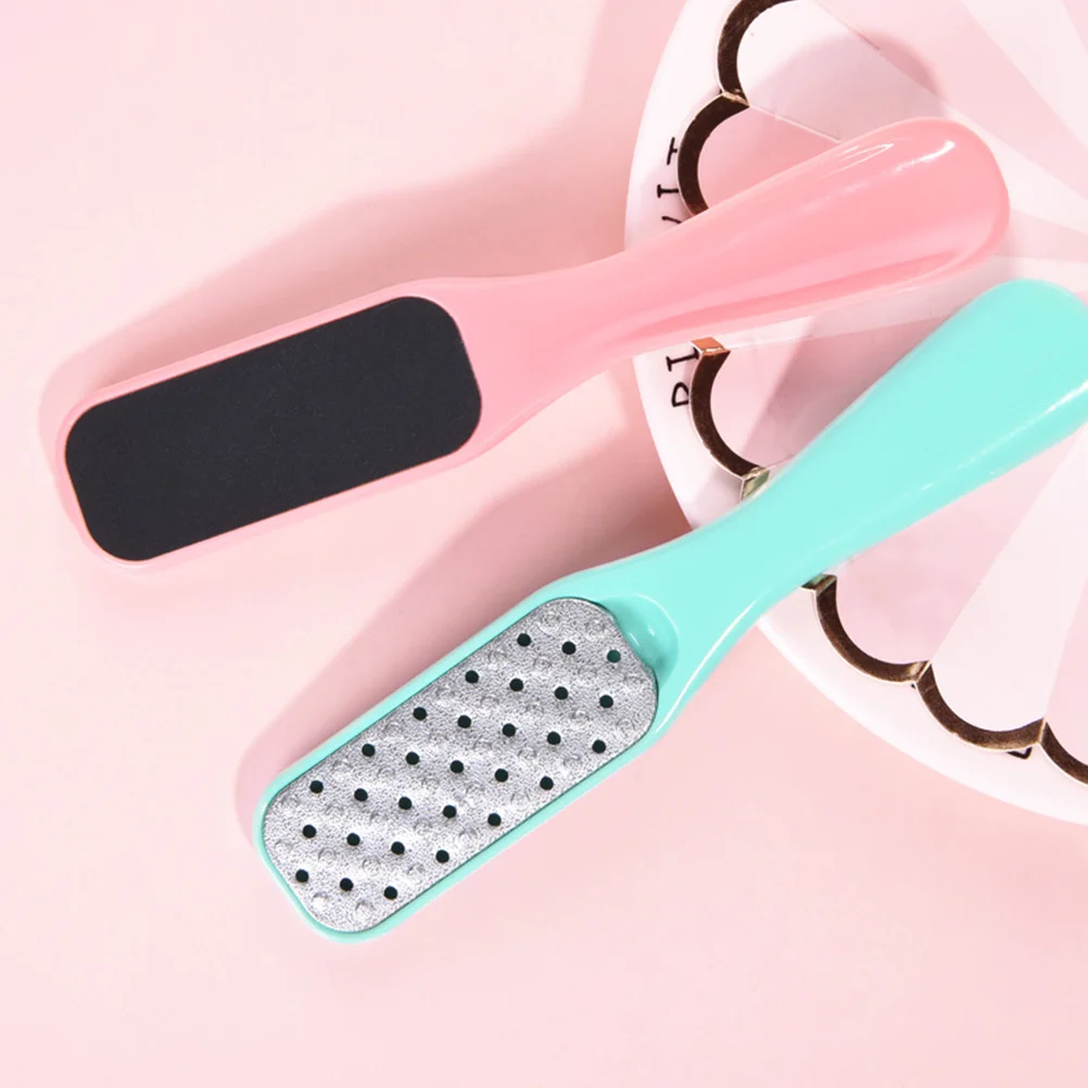 

3Pcs Nail Files Double-Sided Durable Stainless Steel Portable Manicure Block Concave Handle for Dead Skin Removal Massage Nail