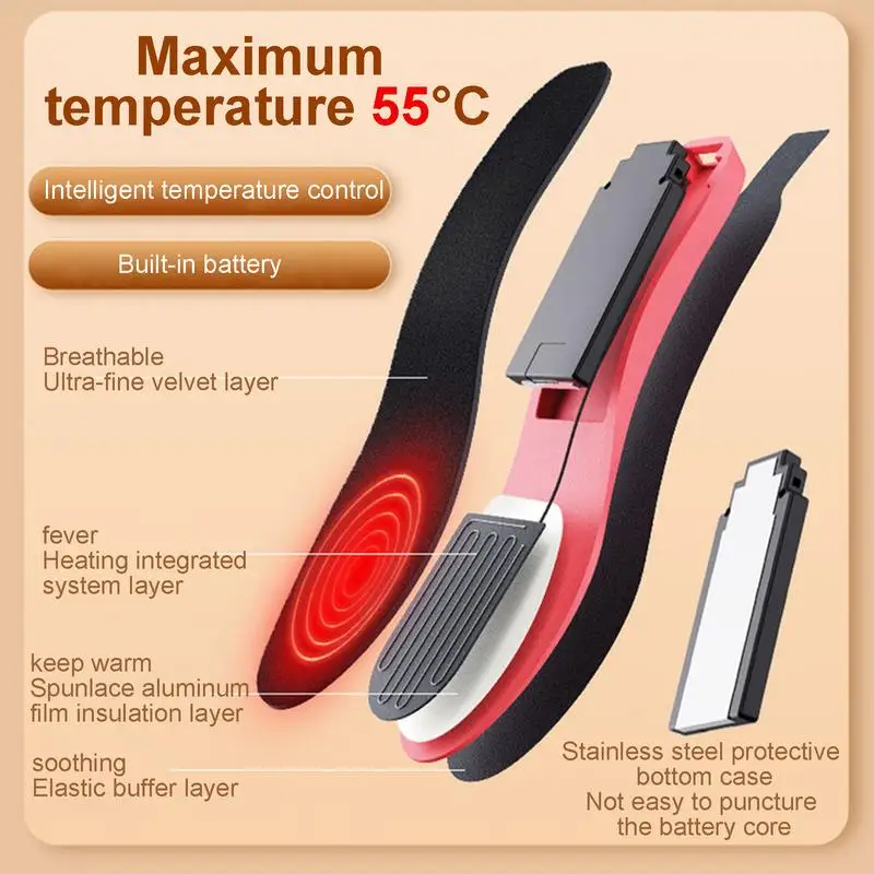 Heated Insoles Foot Warmer Insoles With Remote Control Washable Cuttable Warm Insoles For Men Women Outdoor Camping Skiing