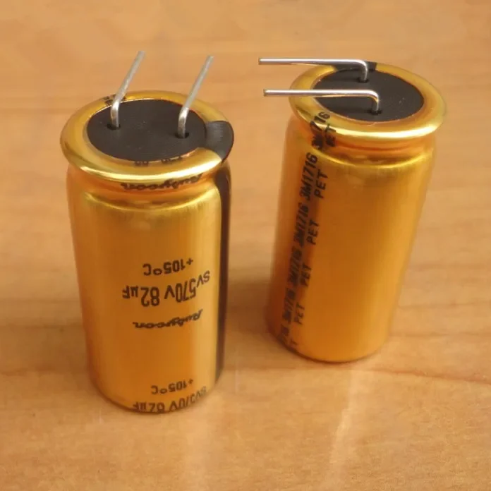 2 ชิ้น SV570V 82 ยูเอฟ 570 โวลต์ Rubycon SV 18x36 มิลลิเมตร 570V82uF เกรด HiFi Gold กรองอลูมิเนียม Electrolytic Capacitor