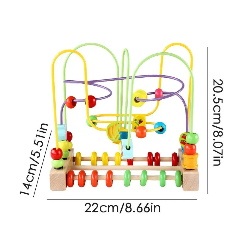 Kraalspeelgoed voor peuters Achtbaan Kleurrijk houten kralenspeelgoed Multifunctioneel doolhofspeelgoed Vroege leeractiviteiten voor jongens en meisjes