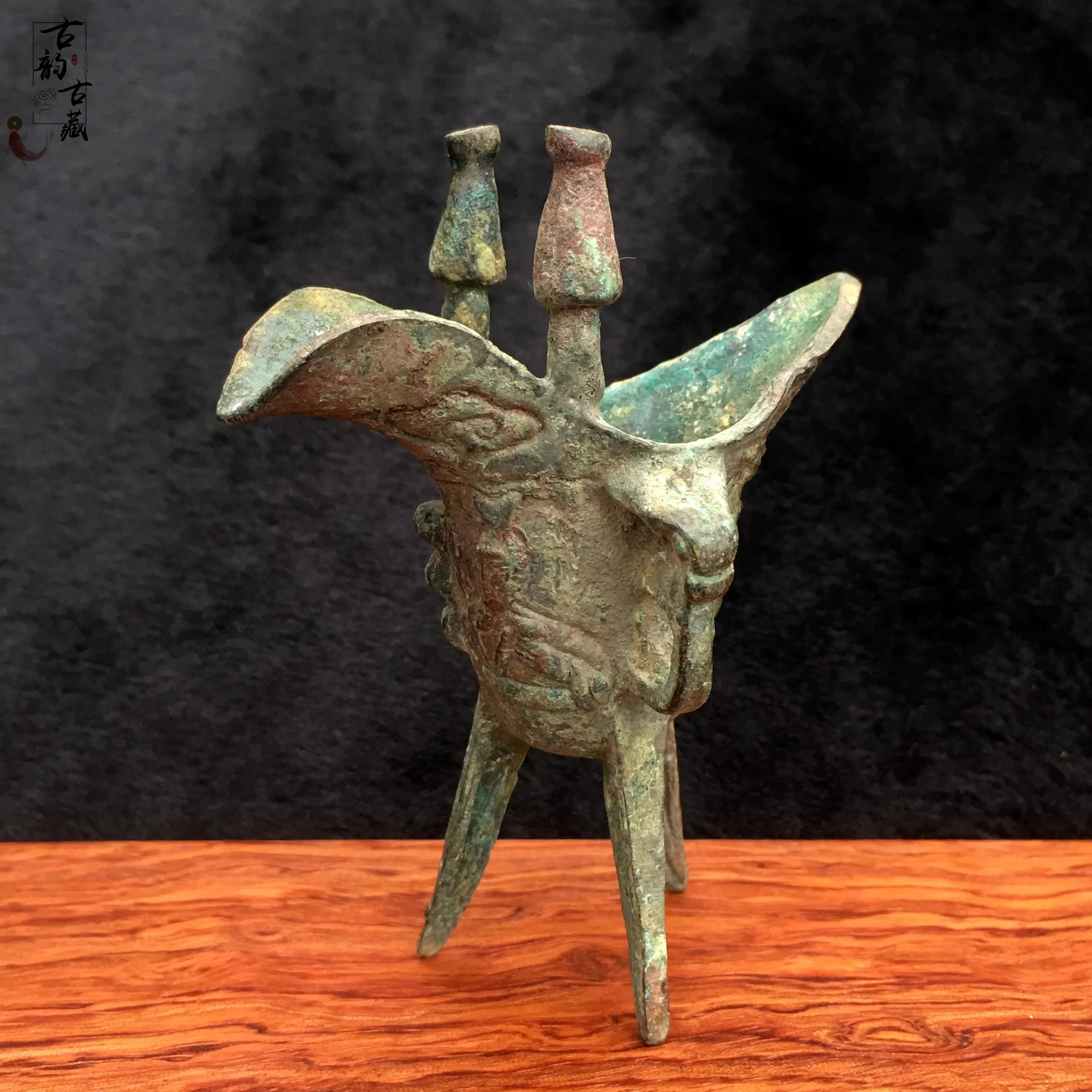 Old Chinese Qin Dyansty（221-25 BC）bonze cup,Free shipping