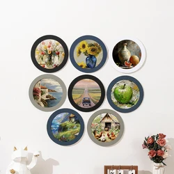 5pcs round cardstock picture frame combination photo wall mounting - paper cutting, photo exhibition frame home decoration