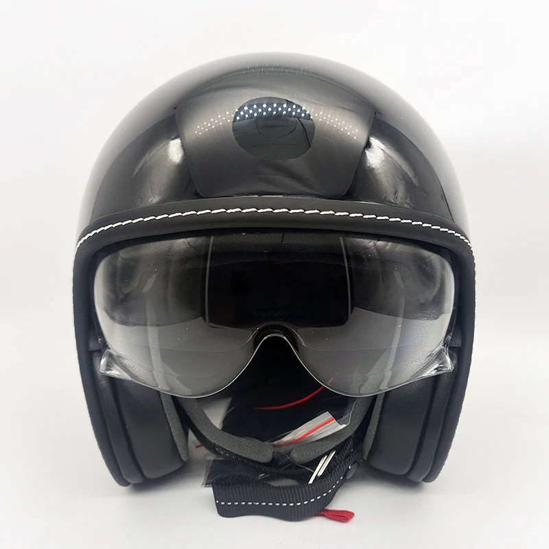Special Design Motorcycle Helmet Retro Style Fiberglass Shell With Shield Glass Open Face Helmet