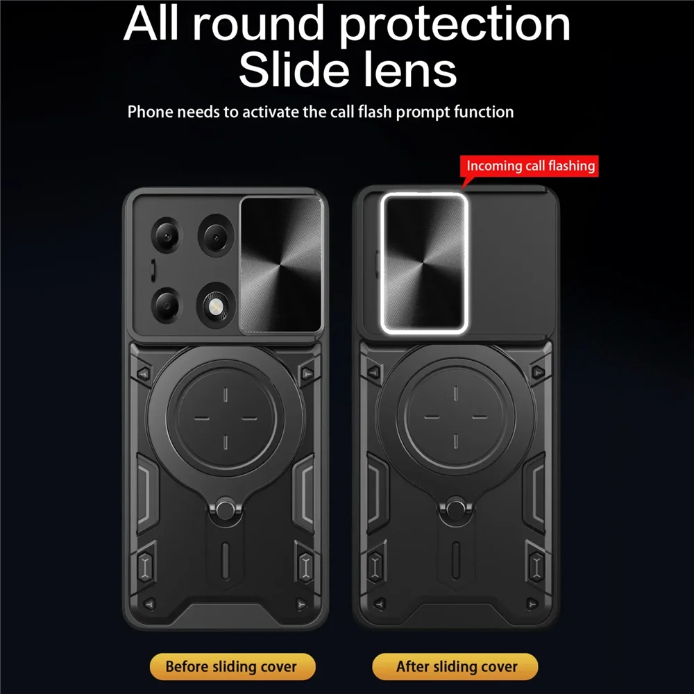 Slide Camera Magnetic Case For Xiaomi Redmi Note 13 10 12 11 Pro Plus 12S 11S 9T 9 Shockproof Matte Cases Redmi 13C 12C 12 10C