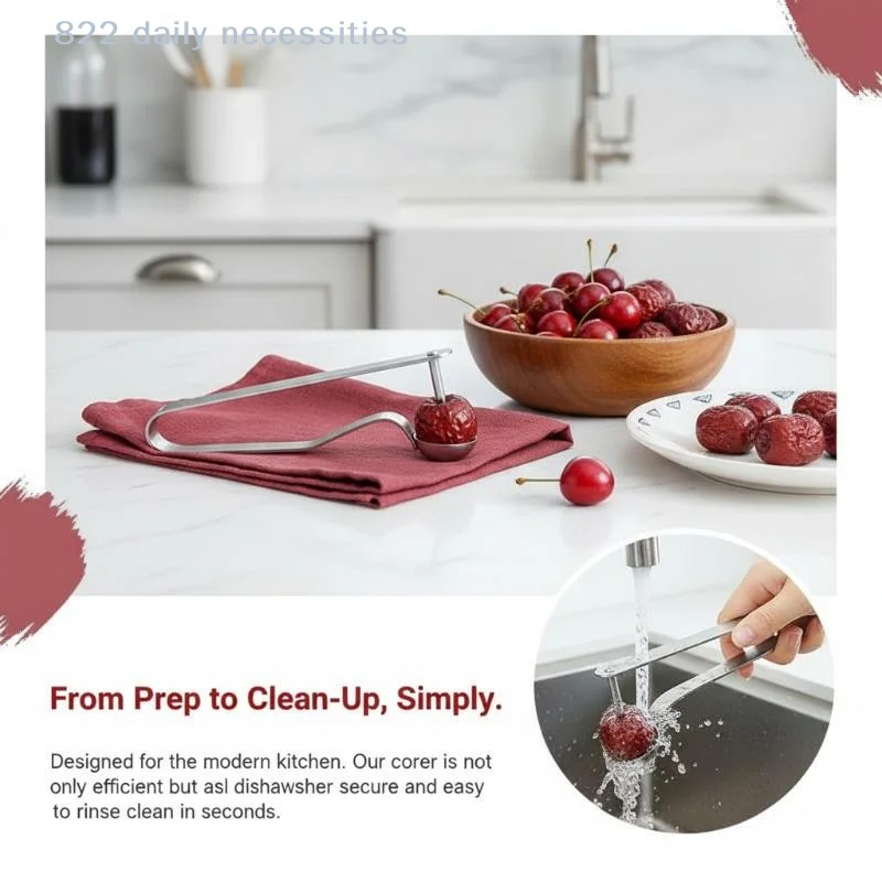 convenientCherry Pitter Stainless Steel Jujube Core Remover Easy Operation Sturdy Build For Home Baking Snack Prep