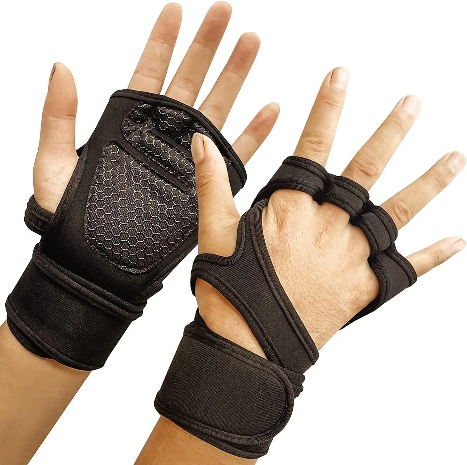 Sports Cross Training Gloves, Fitness Gloves With Wrist Support, Gym Workout,Weightlifting & Fitness-Leather Padding