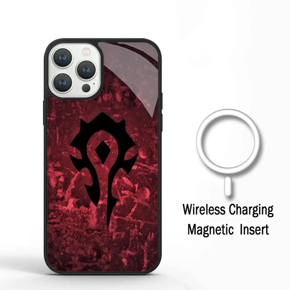 W-World Of W-Warcraft Phone Case For IPhone 11 12 13 14 15 Plus Pro Max Mirror Acrylic Cover For Magsafe Wireless Charging