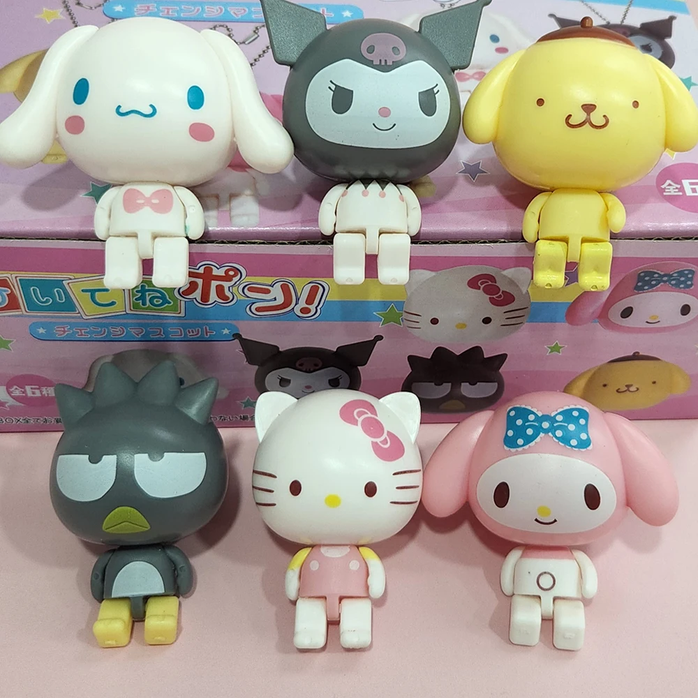 

Kawaii Pendant Doll Suit Sanrio Hello Kittys My Melody Kuromi Cinnamoroll Cute Anime Movable Doll Ornaments Toys for Girls Gift