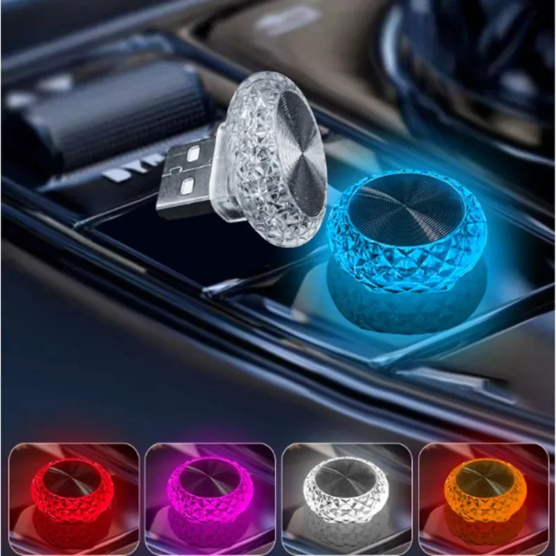 Car Mini USB LED Ambient Light Decoration Atmosphere Lamps Car Nterior Environment Auto Colourful Night Light Car Accessories