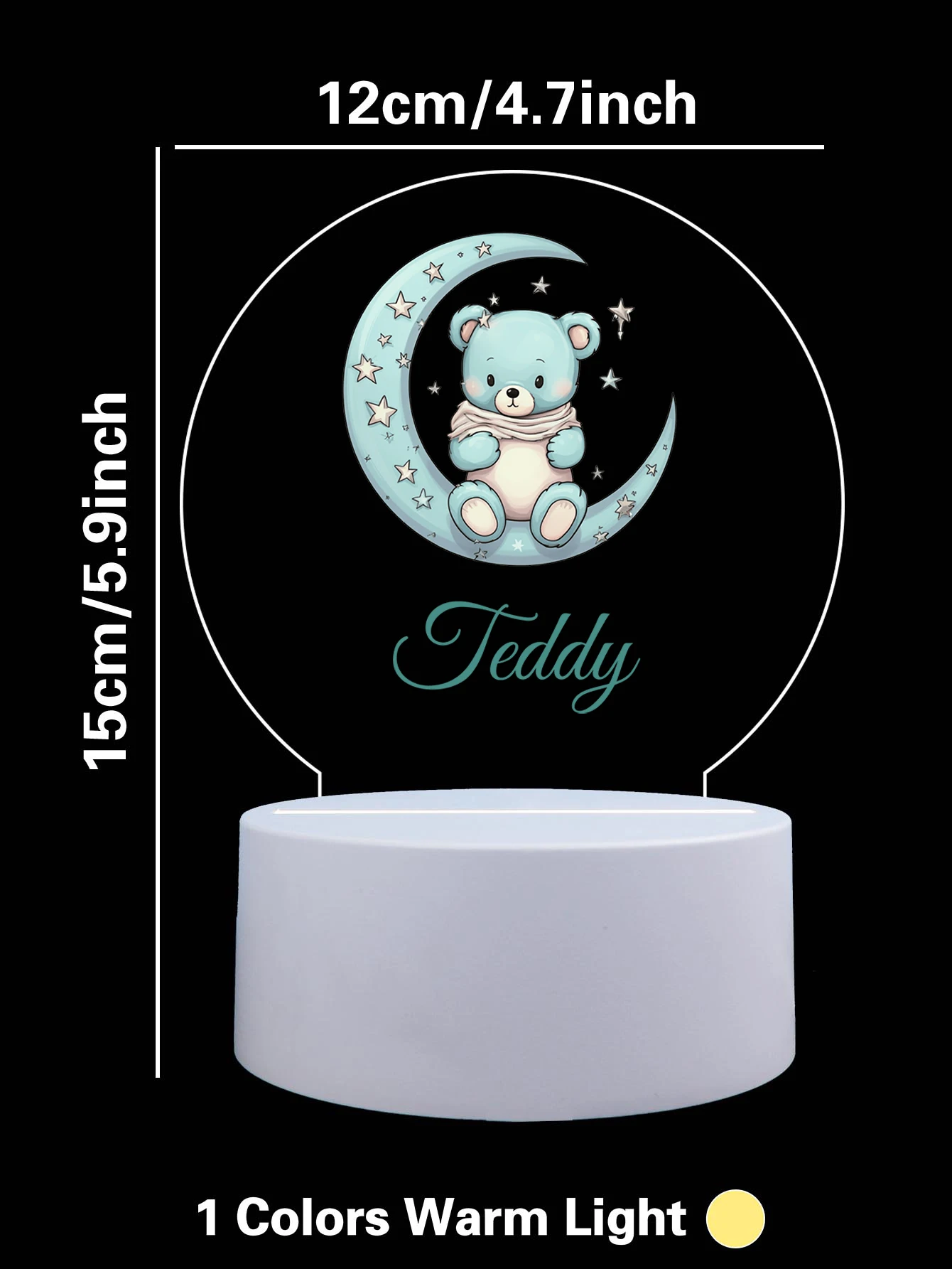 1pc Personalize Custom Moon bear Led Table Lamp For Home Room Decoration Nightlight Usb 3D Touch LED Night Light 3D Visual Lamp - view 5