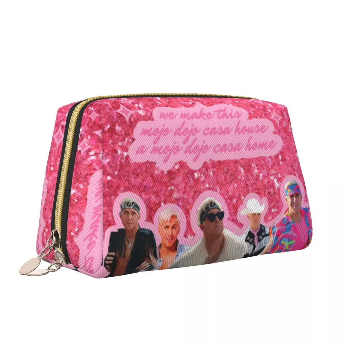 

Welcome To My Mojo Dojo Casa House Leather Makeup Bag Fashion Large Cosmetic Bag Woman Ryan Gosling Merch Zipper Beauty Toiletry