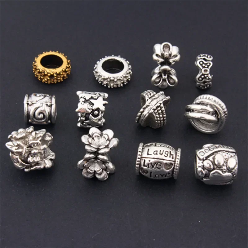 5pcs Metal African Hair Rings Beads Retro Flower Dreadlocks Dread Hair Braids Jewelry Decorations Cuffs Tubes Charms Accessories