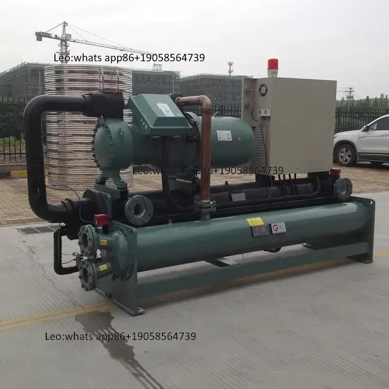 Concrete Mixing Low-temperature air Compressor Open-type Freezer Industrial Screw Chiller Condenser Unit