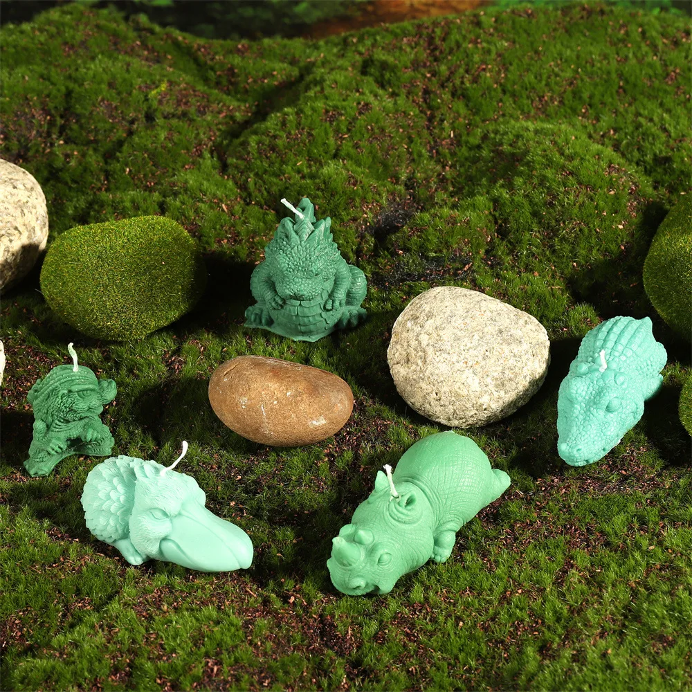 

Cartoon Crocodile Silicone Molds Rhino Plaster Resin Aromatherapy Animal Model Decoration Fondant Chocolate Mould Cake Tools