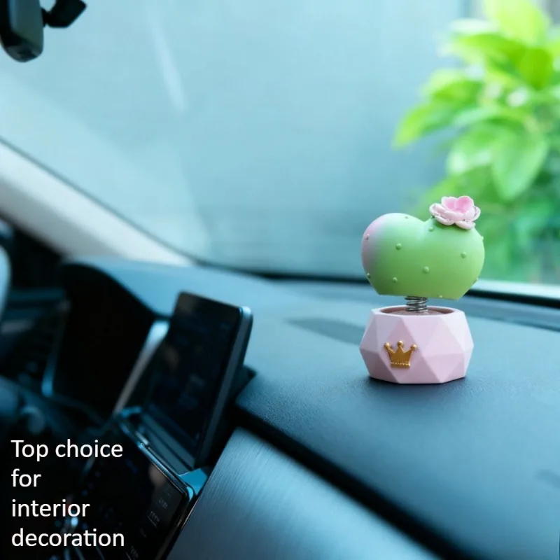 

Mini Artificial Succulent Cactus Car Decor - Dashboard Ornament, Fits Center Console/Cup Holder