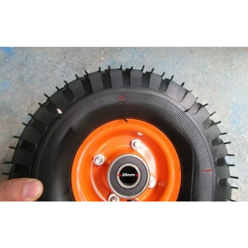 for 10 Inch Inflatable Rubber Caster Wheel 350 4 Single Cart Pneumatic Tire