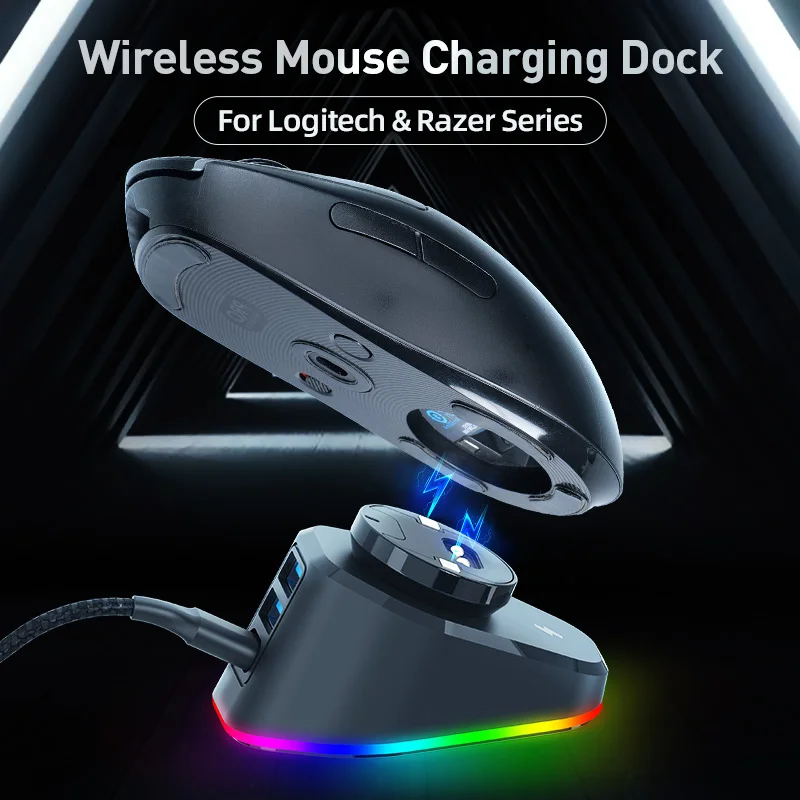 Gaming Mouse Wireless Charger QI Replacement Wireless Mouse Rechargeable for Logitech G403 G703 PRO G502 G903 GPW Charging Dock