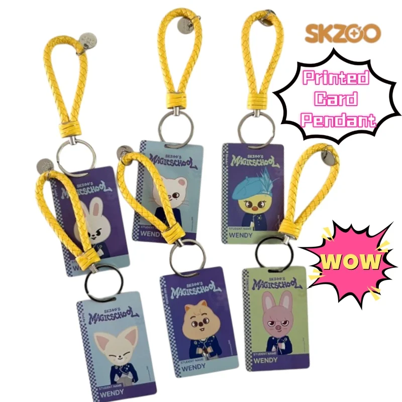 

New SKZOO Wolf chan Leebit Dwaekki Jiniret Quokka Creative Personality Keychain Pendant Cartoon Printed Card Hanging Ornaments