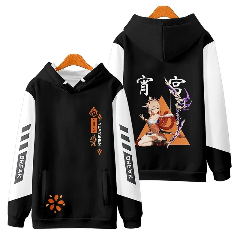 Anime Genshin Impact Naganohara Yoimiya Cosplay Hoodie Women Men Harajuku Sweatshirt Streetwear Hip Hop Pullover Hooded Jacket