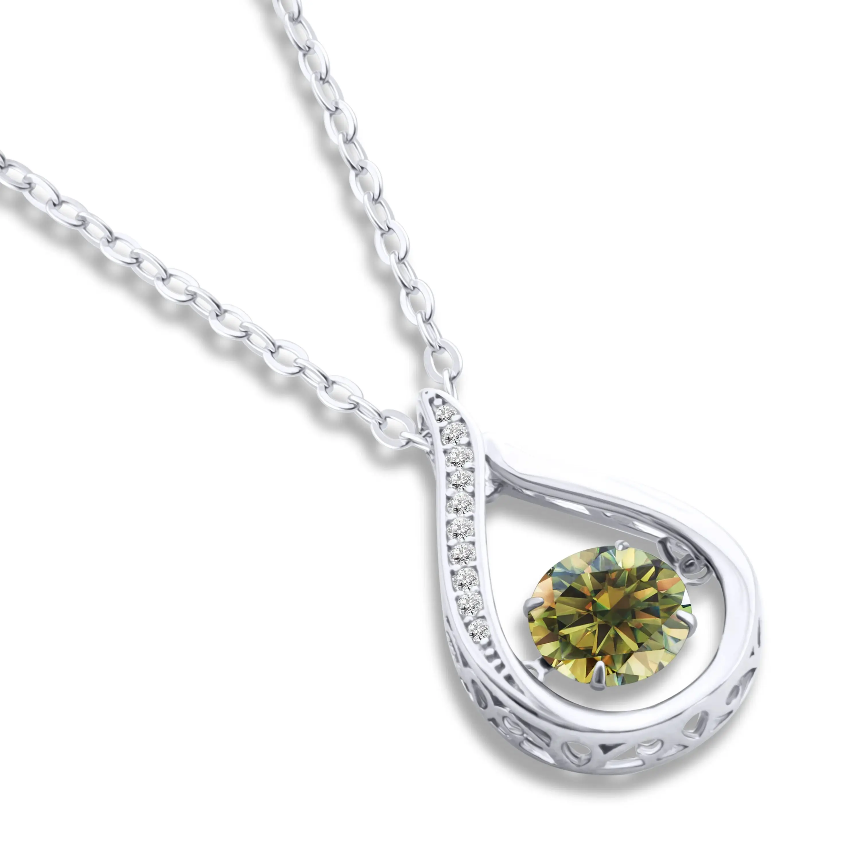 

1Carat GRA Certified Moissanite Pendant Necklace for Women 925 Sterling Silver Charm Fine Jewelry for Party Wedding Gift