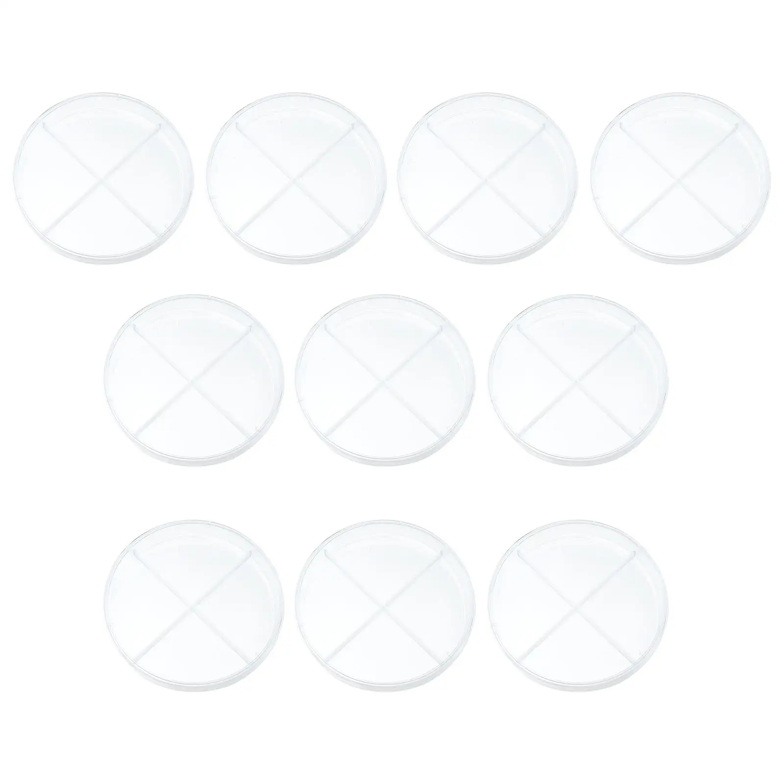 

10pcs Petri Dish Cell Culture Agar Plates Laboratory Use Four Compartments Plastic Transparent Teaching Aid Biology Research