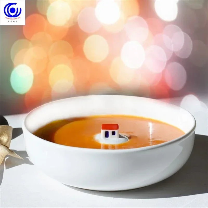 Dishes Tableware 1 Porcelain Ceramic Flat Plate House 7 Inches Dinner Plates Charger Direct Selling