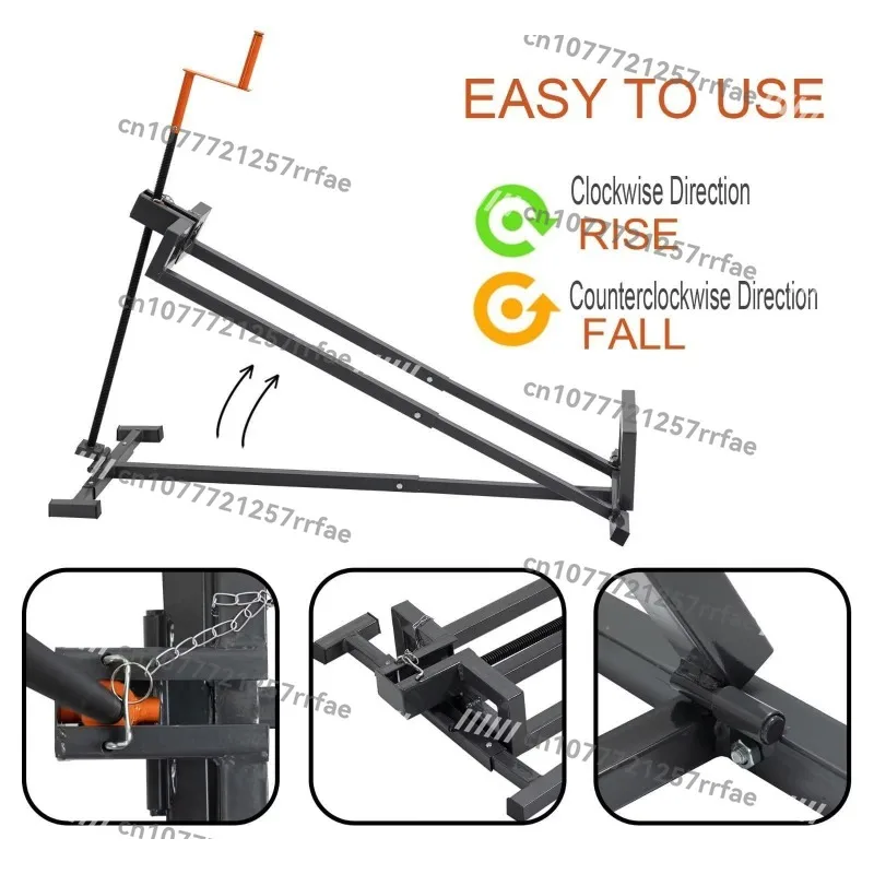 Riding lawn mower lift jack for horticultural tractors and lawn mowers with manual handle