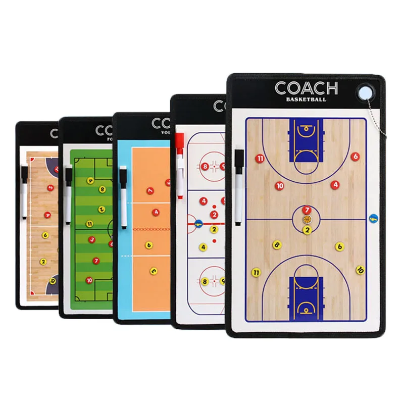 1Set Soccer Tactical Board Magnetic Football Basketball Coaching Clipboard Training Match Portable Football Coach Strategy Board