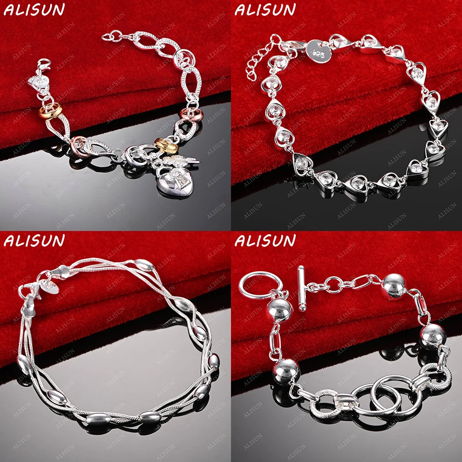

ALISUN 925 Sterling Silver Design Geometric Bracelets For Women Men Charm Trend Birthday Gifts Fashion Party Fine Jewelry