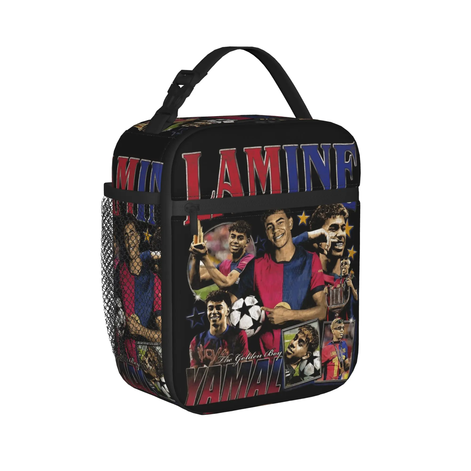 Lamine Y-Yamal Isolierte Lunchtasche, große Fußball- und Fußball-Thermotasche, wiederverwendbare Thermotasche, Lunchbox-Tragetasche, Schule, Reisen, Lebensmitteltasche – Detail 3