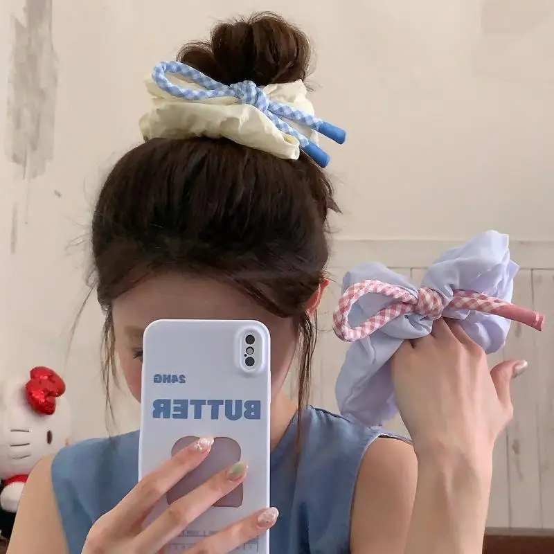 バレエスタイルのフレッシュカラーヘアロープ – 韓国大腸ヘアゴム、女の子の高級弾性おだんごヘアバンド