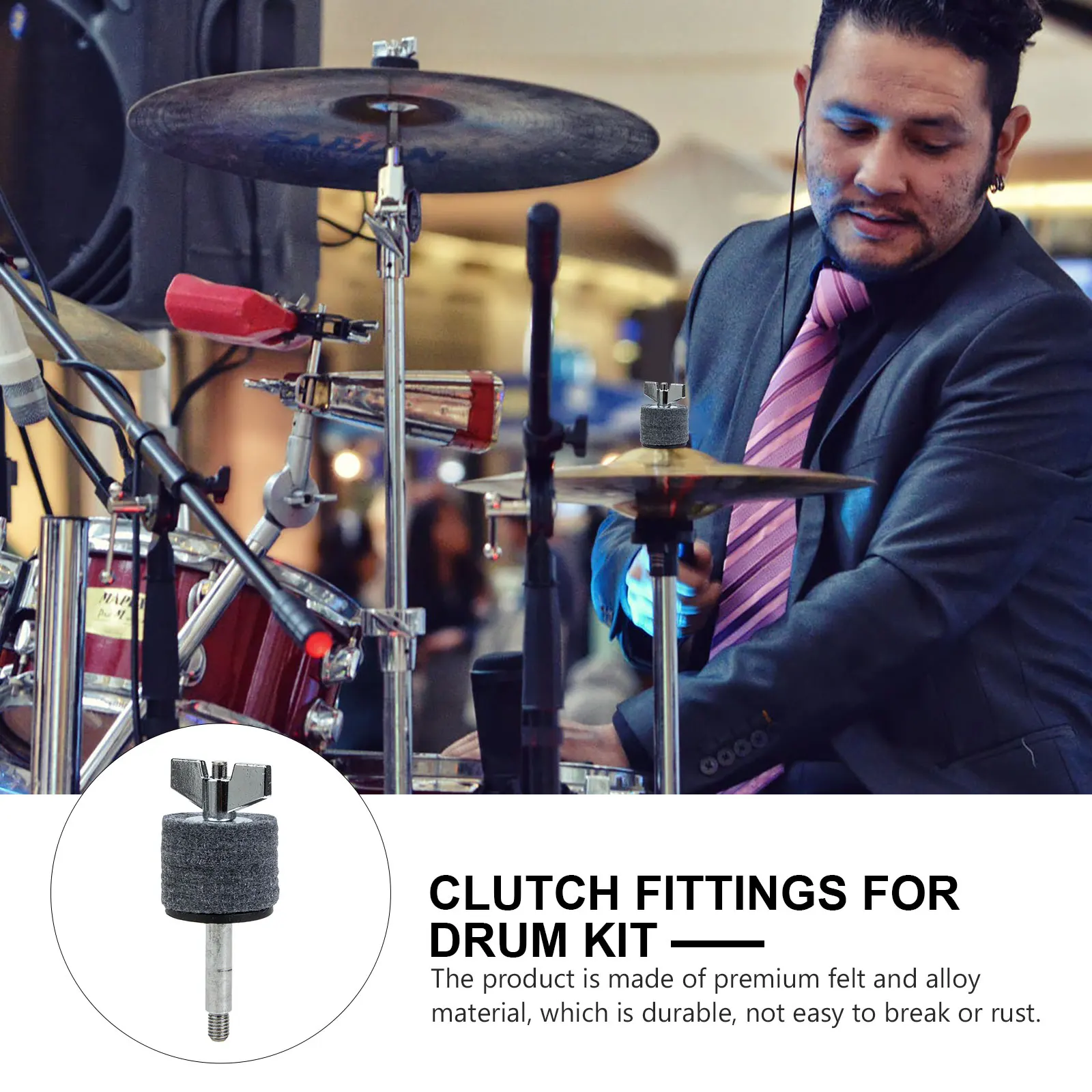 

Premium Felt Alloy Hi Hat Clutch For Drum Set Durable Rustproof Easy Install Replacement Cymbal Clutch Quick Release