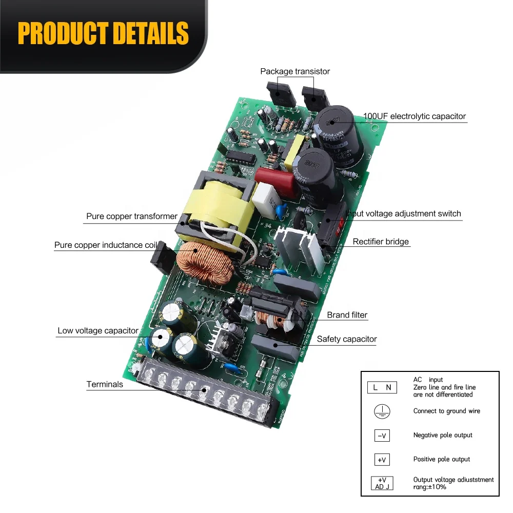 35W 50W 60W 75W 100W 150W 145W 150W 250W Switching Power Supply 12V 15V 24V 36V 220V 250W Switching Power Supply Driver