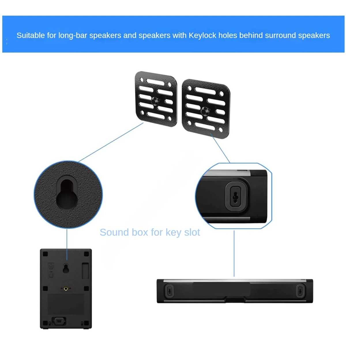 SoundBar Wall Mount Brackets for -C20A YAS-207 YAS-209 YAS-108 YAS-109 Soundbar HT-G700 Speaker