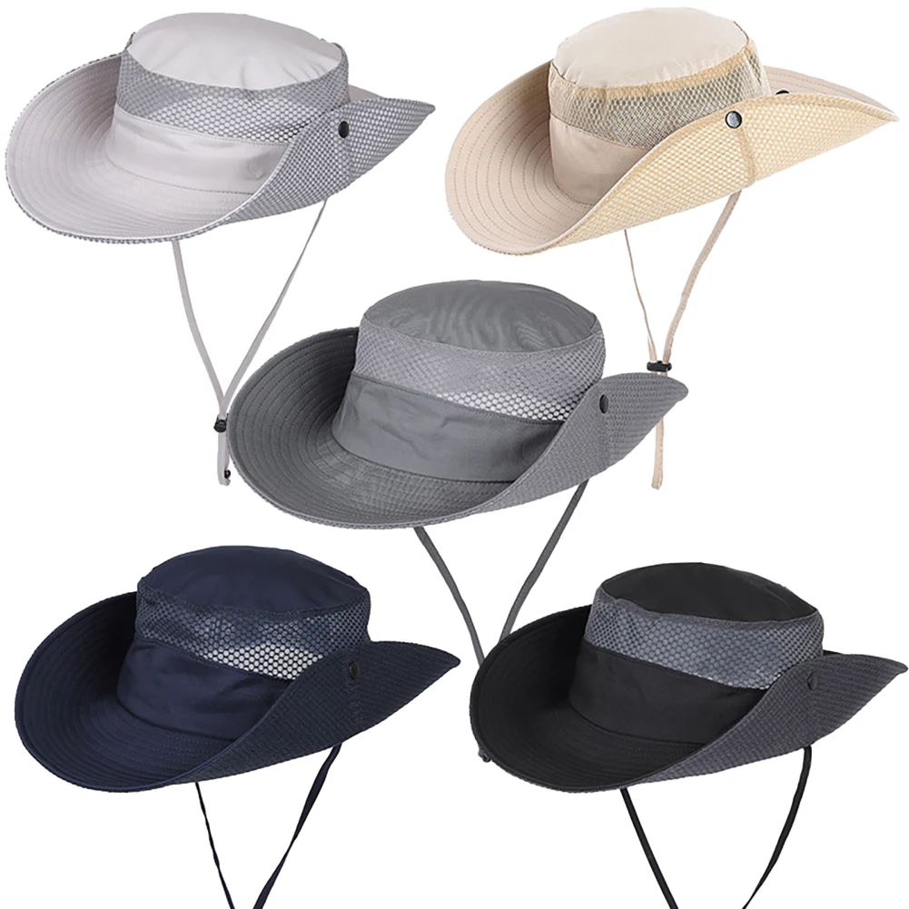 Sombrero de ala ancha UPF50 con protección UV para hombre y mujer, sombrero de cubo para exteriores, senderismo, pesca, Camping, Verano