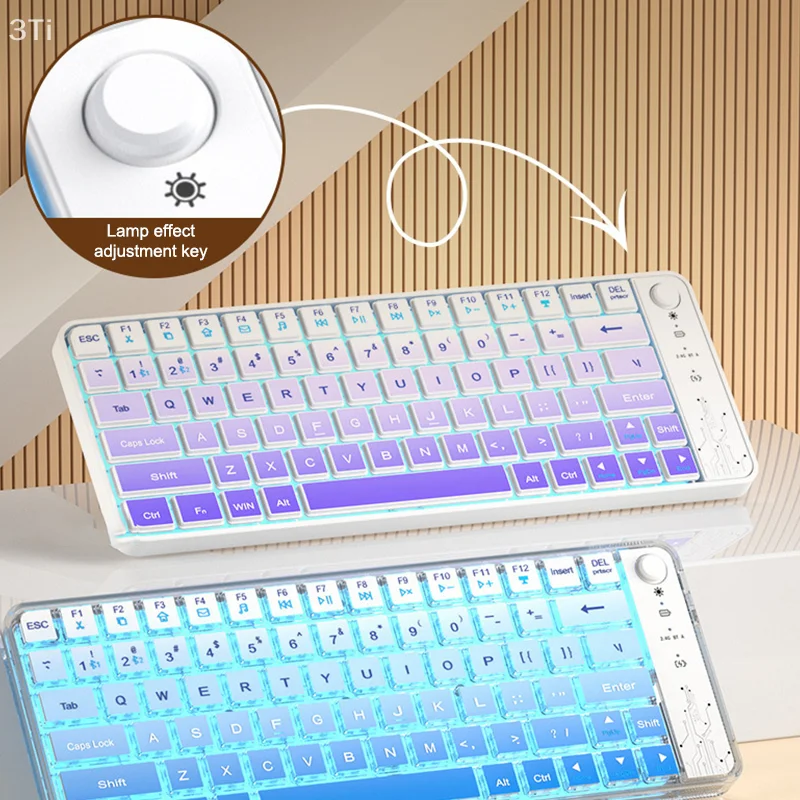 サイレント 79 キーワイヤレスキーボード調整可能なライトタイプ C 充電式ラップトップコンピュータ PC タブレット 2.4 グラム Windows 用