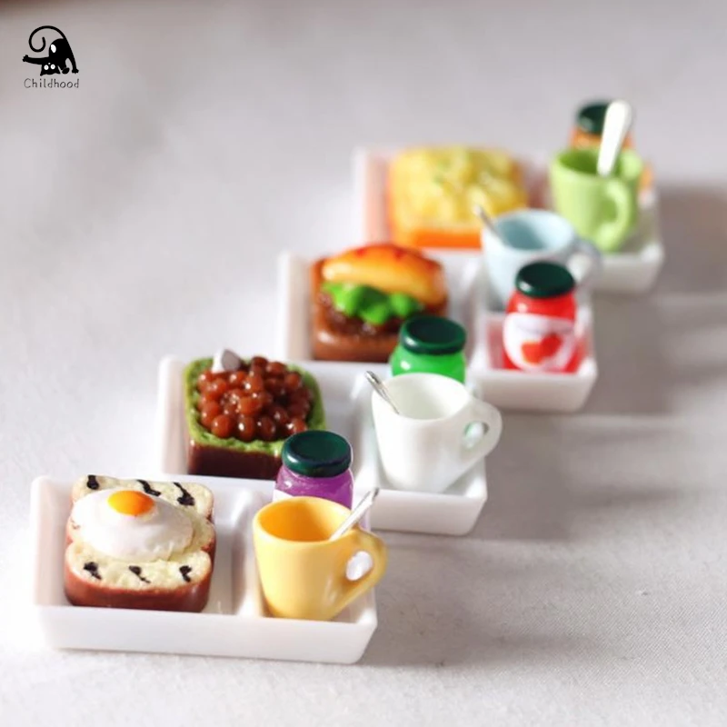 Miniature course maison nourriture Toast JXJam QuePlate tasse cuillère, Blyth Barbies beurre décor, accessoires de cuisine, 5 pièces