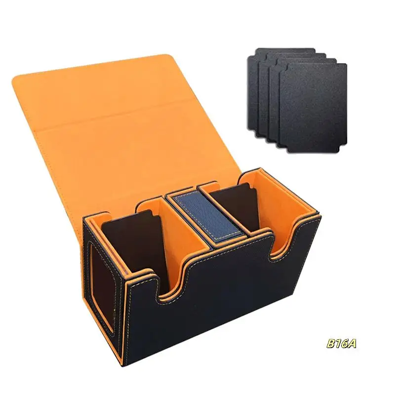 

Card Storage Box For 200+ Cards,3-In-1 Card Deck Case, Card Organizer With 4 Dividers
