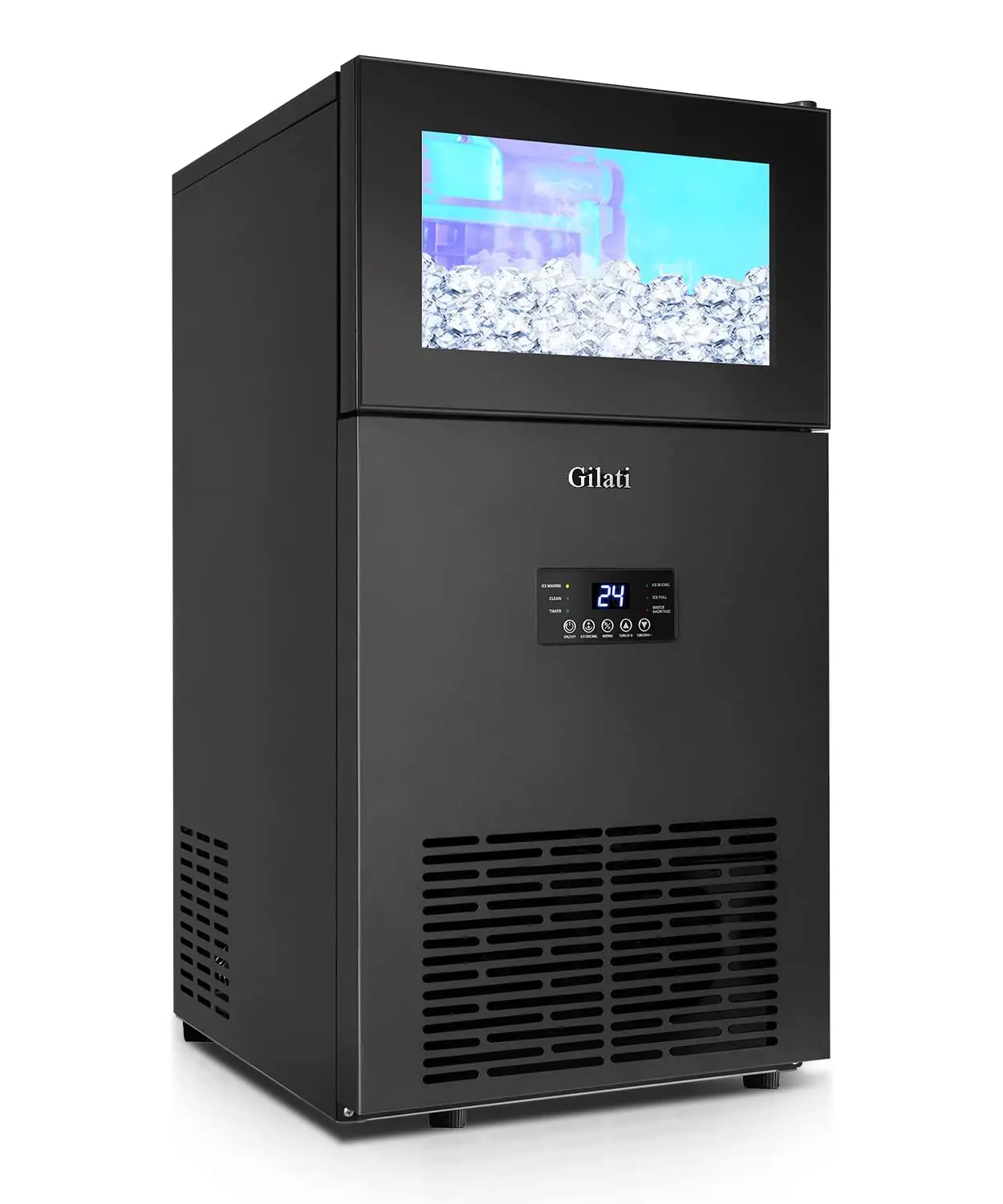 Commercial Ice Maker 130Lbs/Day, Quick Ice Making Commercial Ice Machine with 35Lbs Capacity, Under Counter Ice Maker 15 Inch