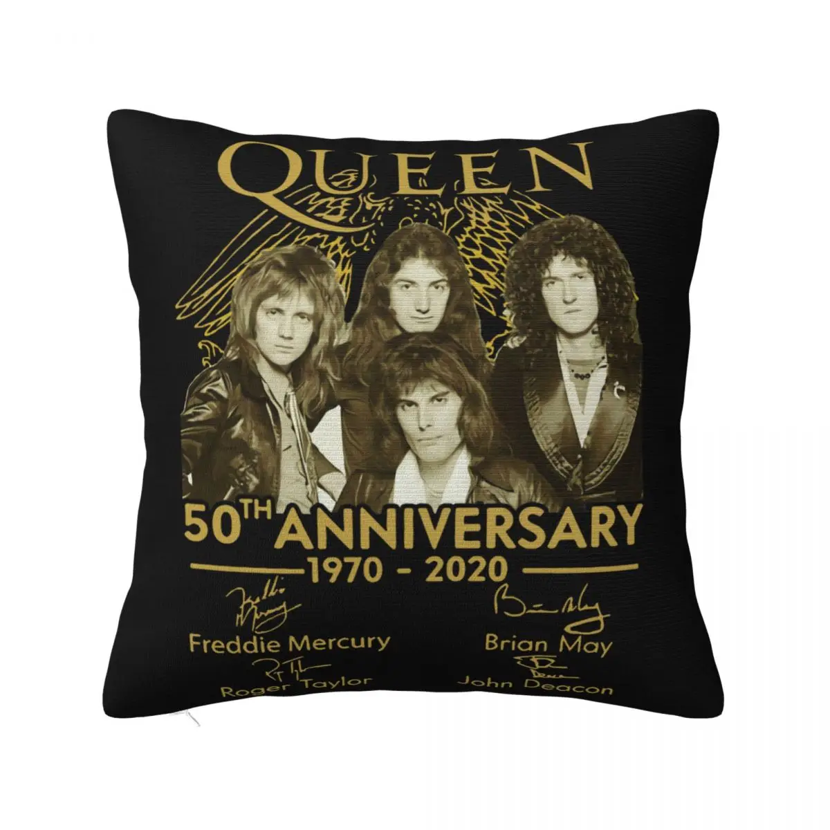 New Rare Queen Atmungsaktives 50Th Anniversary Freddie Mercury Guitar Size S To 2Xl Women Men M Pillow Case