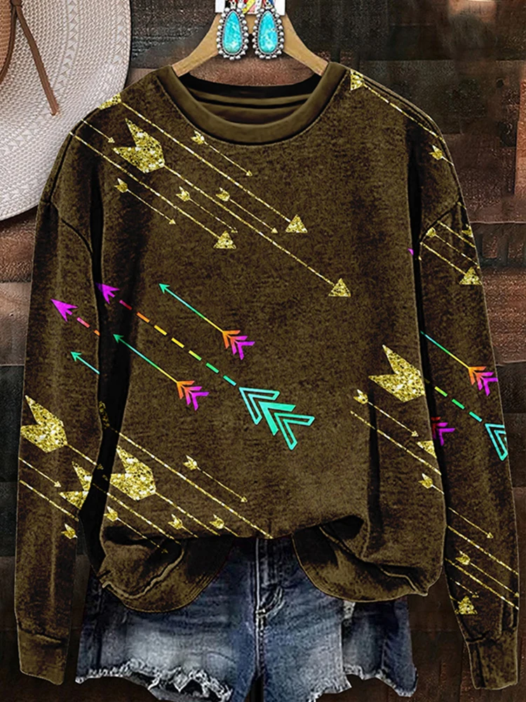 Vintage Western Arrow Print Sweatshirt